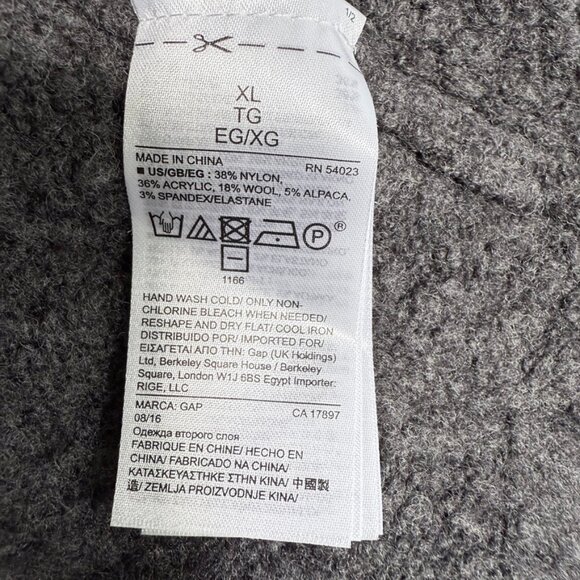 Gap Ribbed Bouclé crewneck wool and Alpaca blend sweater Grey XL - Picture 8 of 8